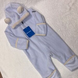 Columbia tiny bear fleece ear hood bunting snow suit 6/12m nwt